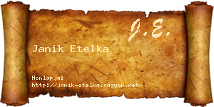 Janik Etelka névjegykártya