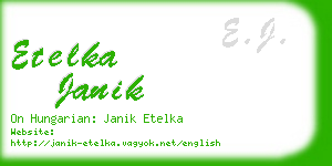 etelka janik business card